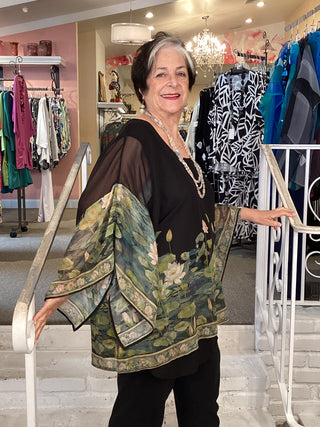 SILK TUNIC-PEACEFUL LOTUS POND
