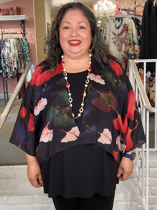 Silk Kimono Jacket - Noir