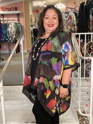 Silk Long Kimono - Evening Jewel