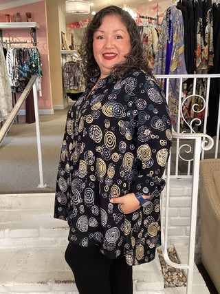 STANLEY BLOUSE - DARK BUBBLES