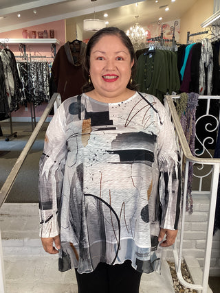 CONTRAST TUNIC - TANGO