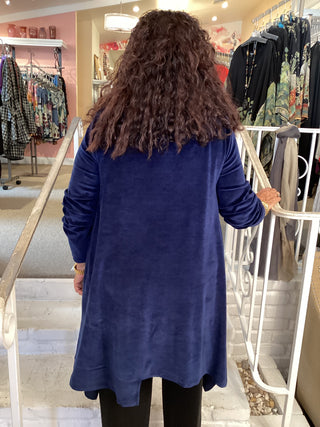 CLARA VELVET TUNIC - NAVY