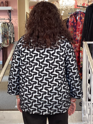 MOCKNECK TOP - BLACK SWIRL