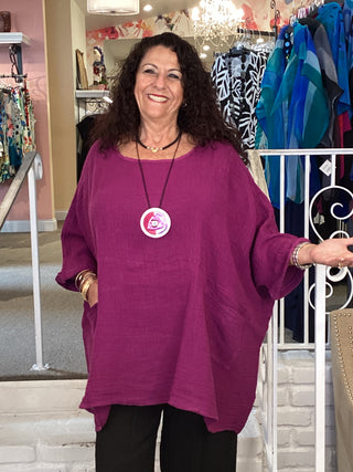 ROZA 2 POCKET TOP - MAGENTA