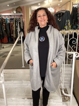 JACKET SWEAT HOODIE - GREY