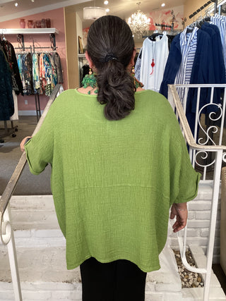 ROZA 2 POCKET TOP - MATCHA