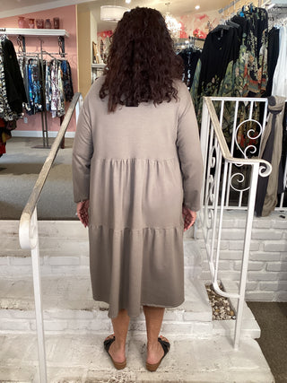BABY DOLL DRESS - STONE/GREY