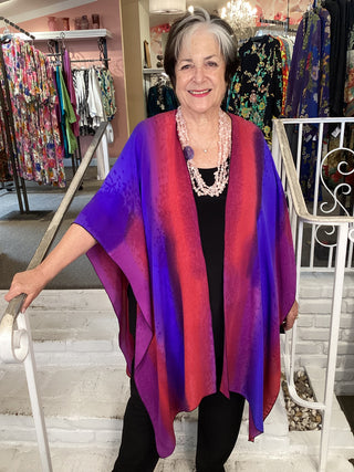 RUANA - GORGETTE VIOLET/RED