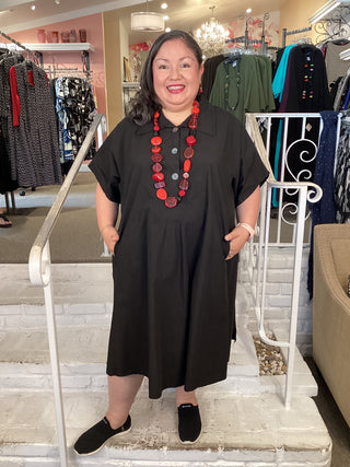COAT DRESS - BLACK