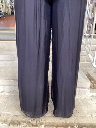 SATIN PANT - NAVY