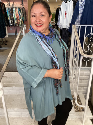 ROUND NECK TUNIC - DEEPSEA