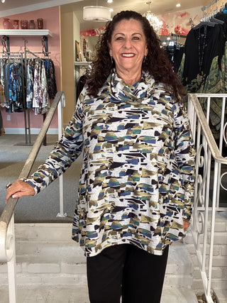 FLEECE COWL NECK TUNIC - COPPE