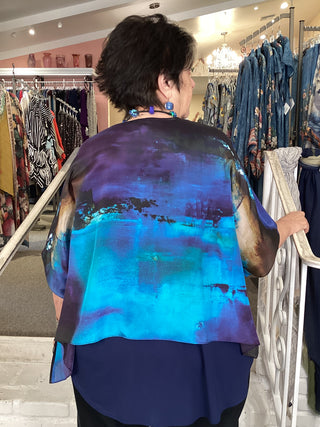 Silk Overlay Top - Midnight