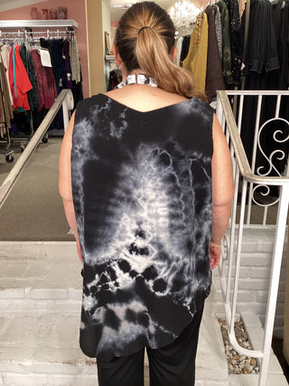 ALLIE ASYM TANK - MARBLE BLACK
