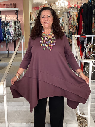 Asymmetric Pullover - Bordeaux