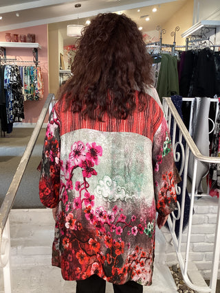 KIMONO - JOY BLOOM BORDER RED