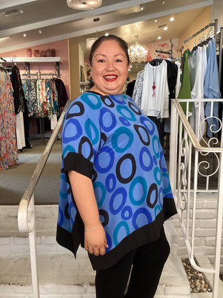 KC10 Elia Crepe Tunic - Blue Circles