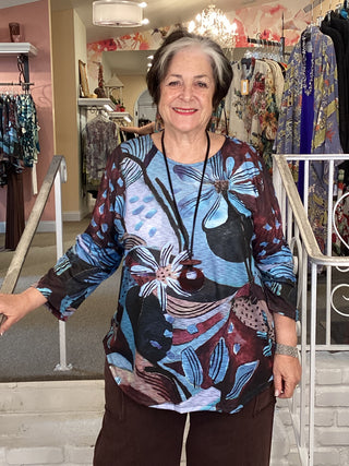 3/4 ROUND HEM TOP - AUBURN