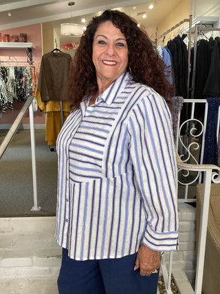 MONTAUK STRIPE SHIRT - SKY
