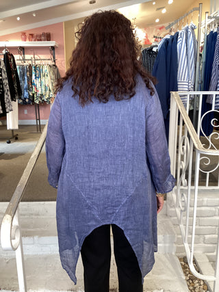 THREAD GAUZE TUNIC - BLUE