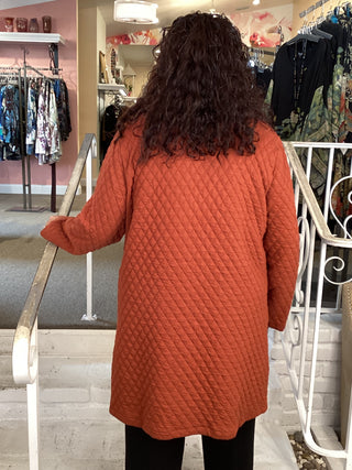 LONG QUILTED JACKET - RUST