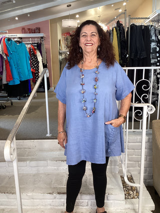 DOUBLE PKT TOP - DENIM