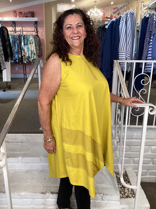 COTTON TANK DRESS - SULPHER