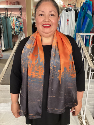 Silk Scarf - Sienna Skies