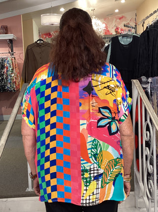 S/S SILK VISCOSE SHIRT-SCRIBLE