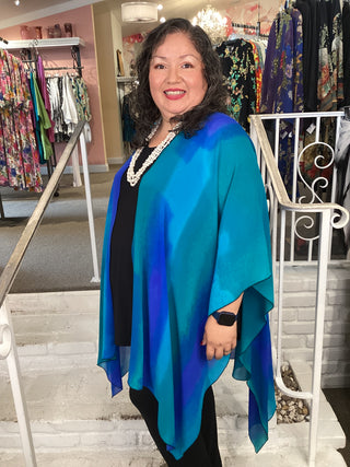 RUANA - CHIFFON TURQ/BLUE