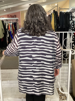 MANDARIN COLLAR SHIRT - ZEBRA