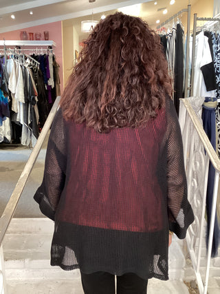 COTTON MESH CARDI - JET