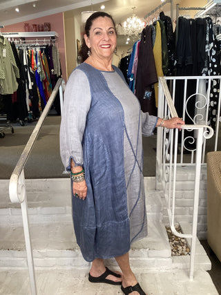 GAUZE DRESS - SKY