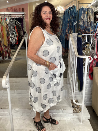 BIG POCKET TNK DRESS-WHITE
