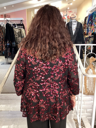 EMBROIDERED SEQUIN SET WINE