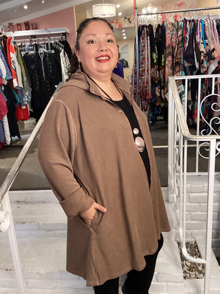 SNAP JACKET - TAUPE