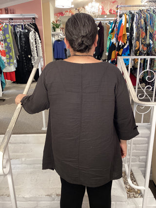 FROG GAUZE TUNIC - BLACK