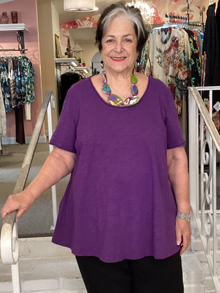 S/S Tee Top - Purple Gem