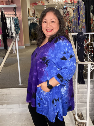 3/4 Kora Tunic - Block Purple