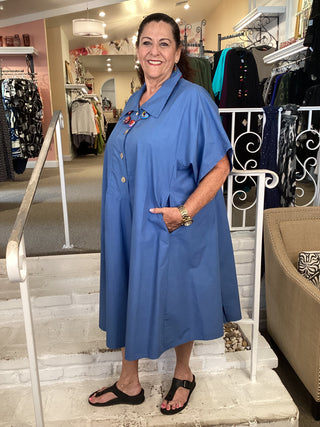 COAT DRESS - BLUE