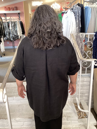 RUCHING S SHIRT - BLACK