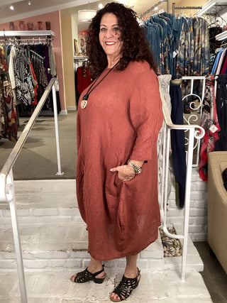 BUBBLE DRESS - RED CRINKLE