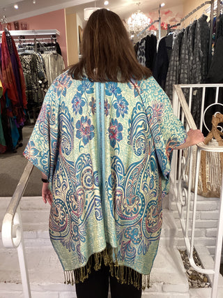 REVERSIBLE DUSTER - 2E TURQ