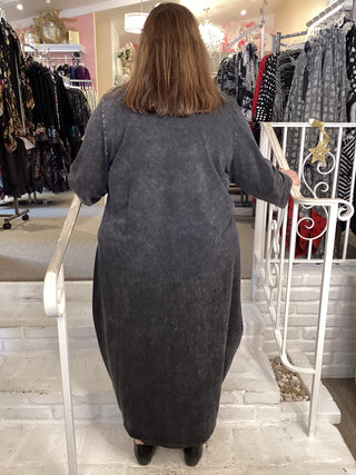 COTTON COCOON DRESS - BLACK