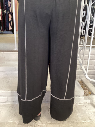 CONTRAST STITCH PANT - BLACK