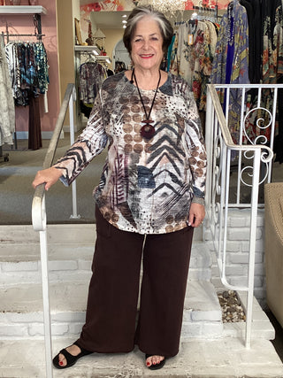 3/4 SLV BURNOUT TOP - NOMADIC