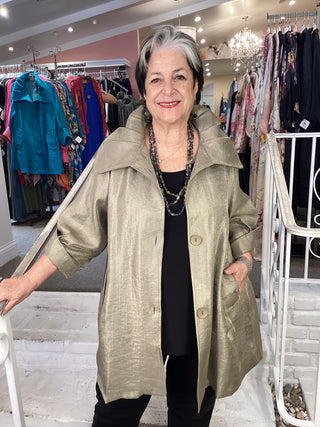 SHIMMER LONG JKT - OLIVE