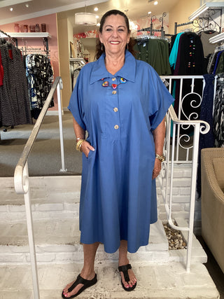 COAT DRESS - BLUE