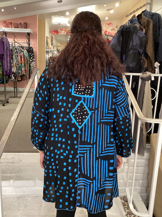 KIANA 3/4 TUNIC - BLUE/BLK