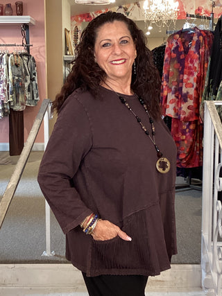 TUNIC WAVE POCKET - ESPRESSO